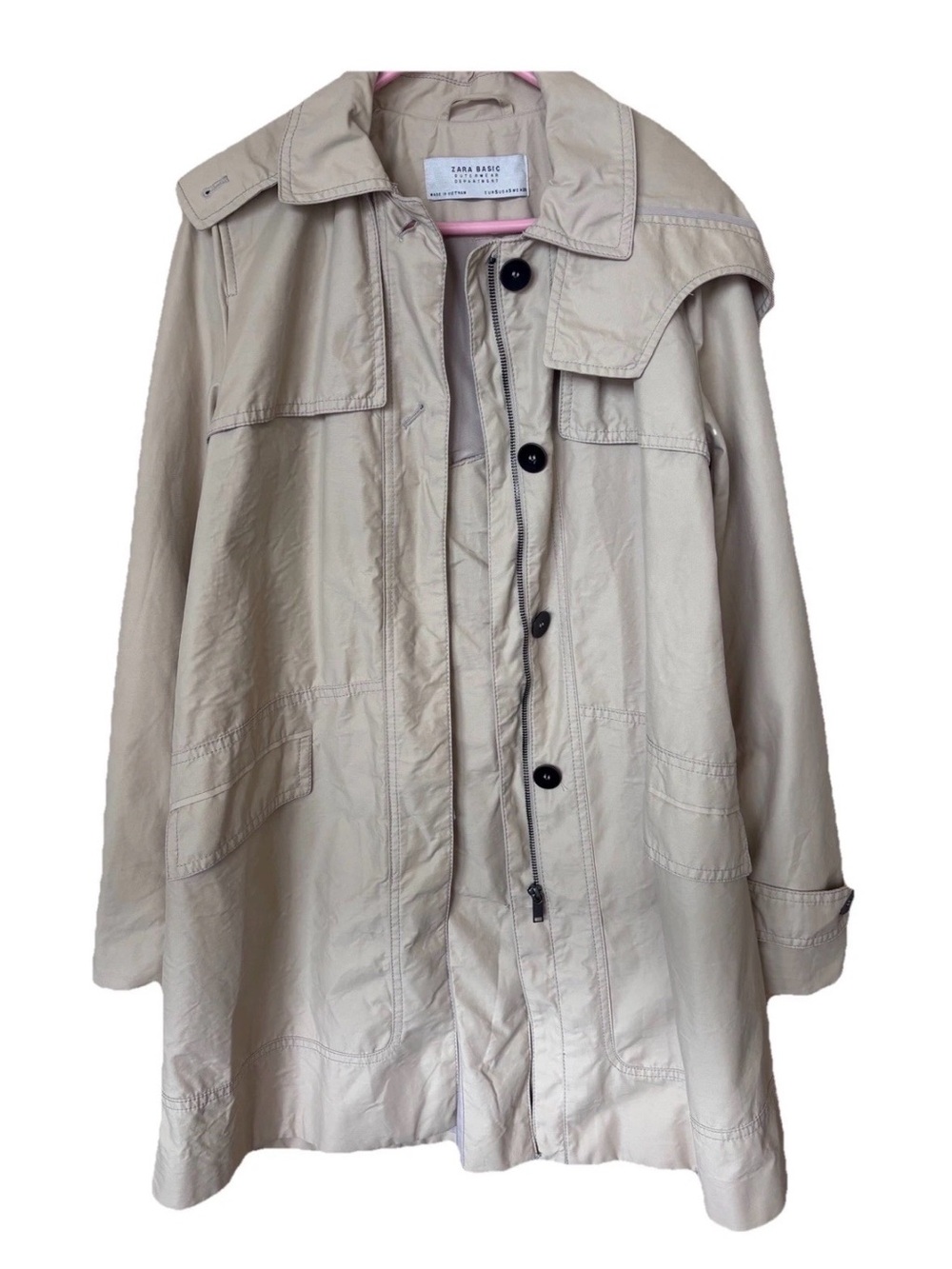 Zara Women’s Trench Coat Outerwear Water Repellent Size S